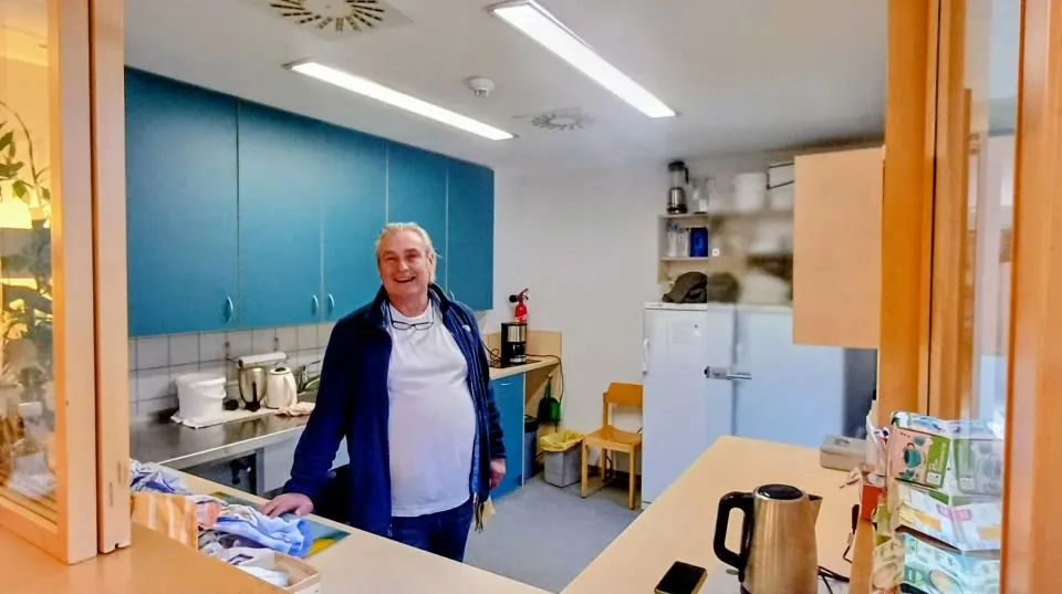 Blick in die Küche der Kontaktstelle Rochus
